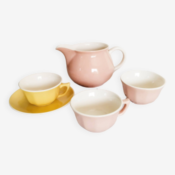 Pink and yellow coffee service Villeroy and Boch