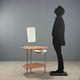 Antique metal and marble dressing table with mirror, Italy, 20th century.