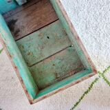 Patinated green wooden box