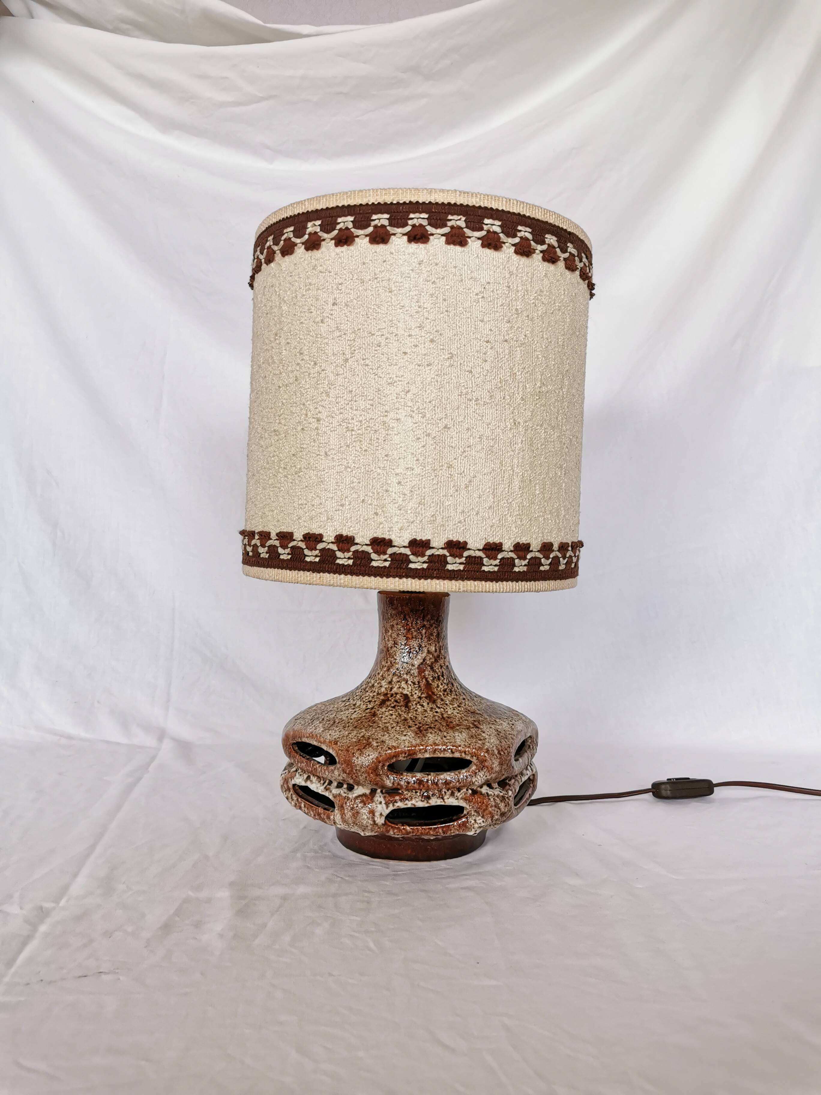 Openwork ceramic lamp, Stein Keramik, Germany, space age, 1960.