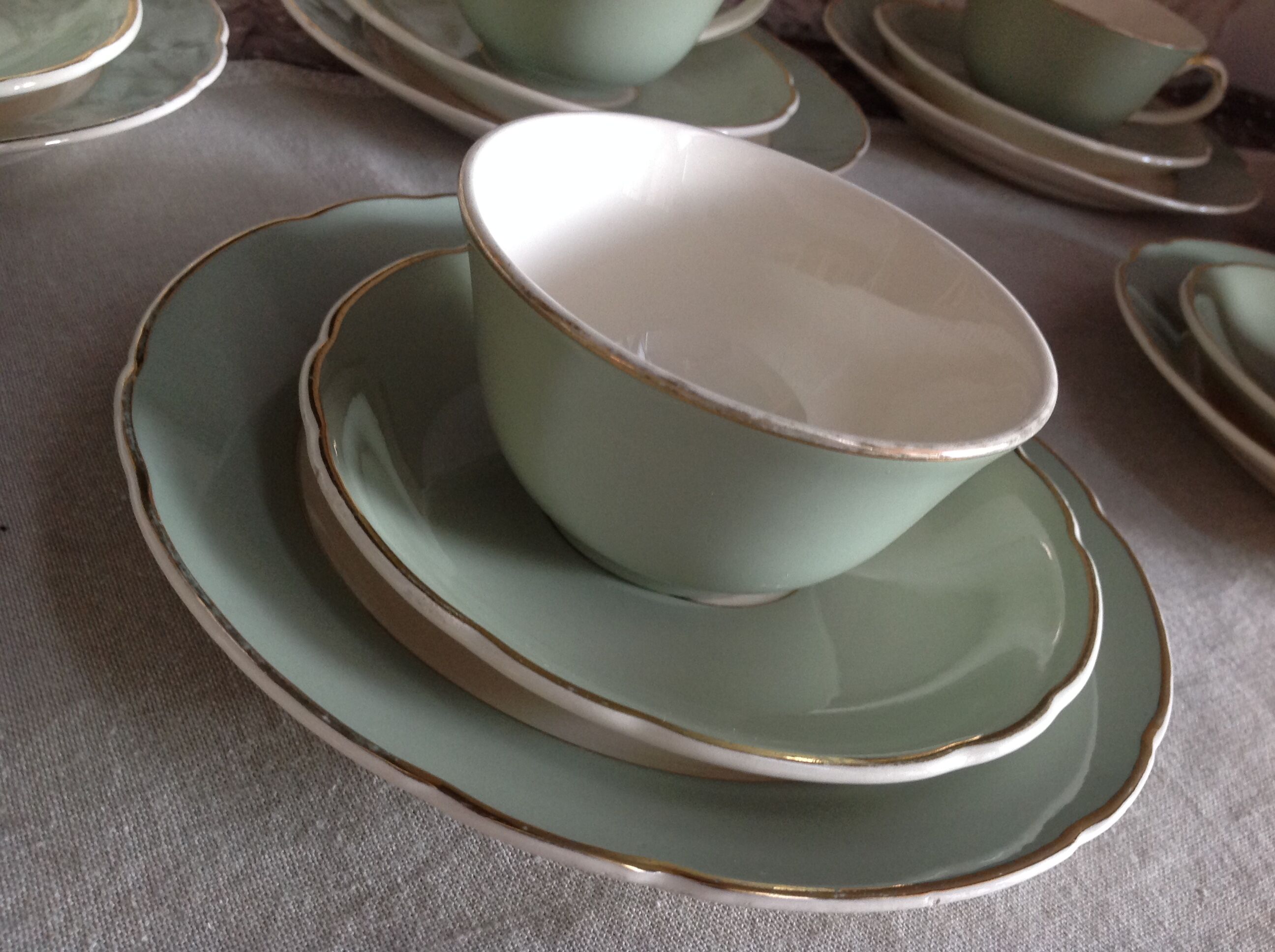 Peppermint coffee and dessert service / Villeroy - Boch / vintage 50-60