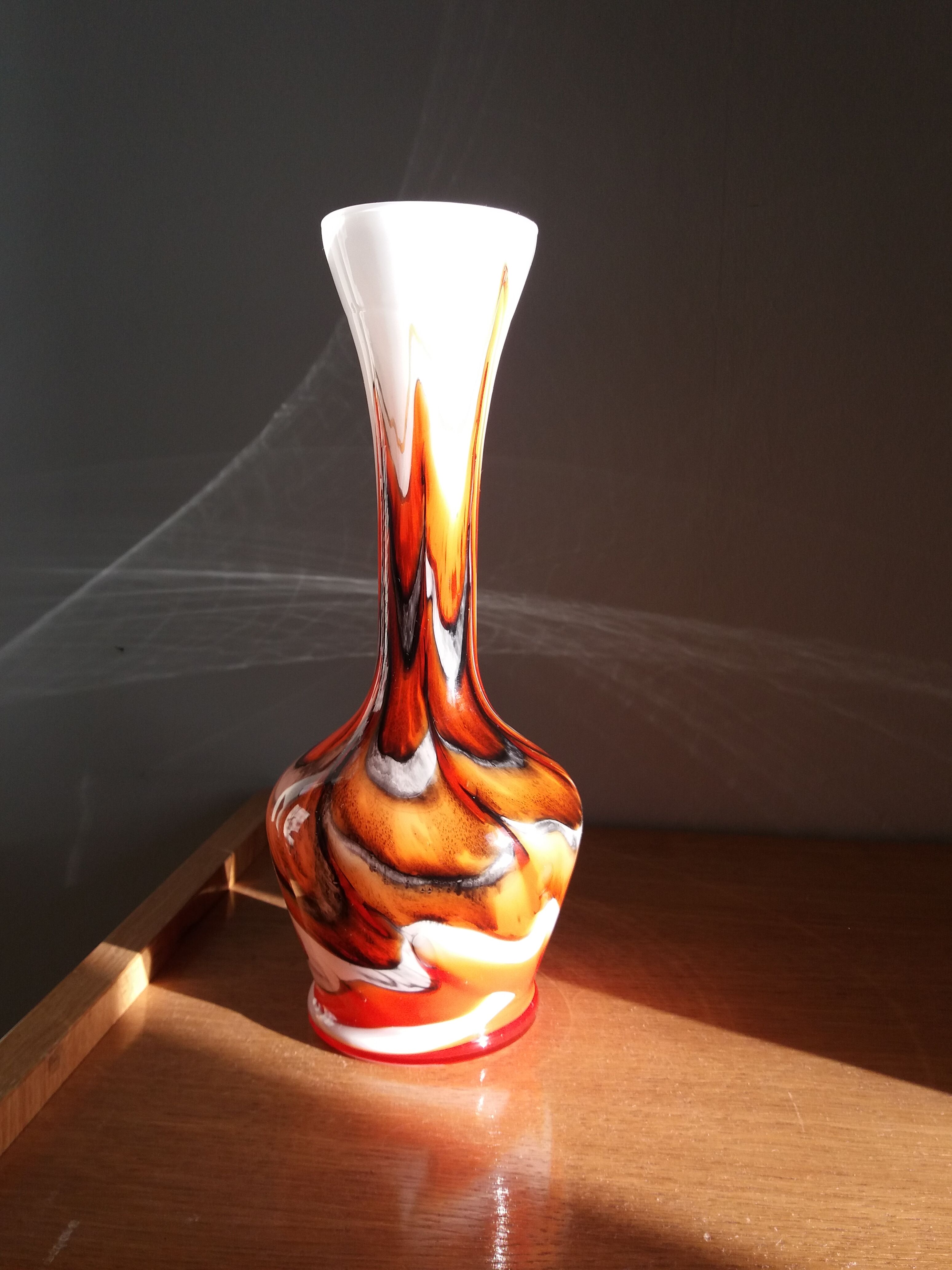 Vetreria Barbieri vase from Empoli in Italy in opaline glass from Florence