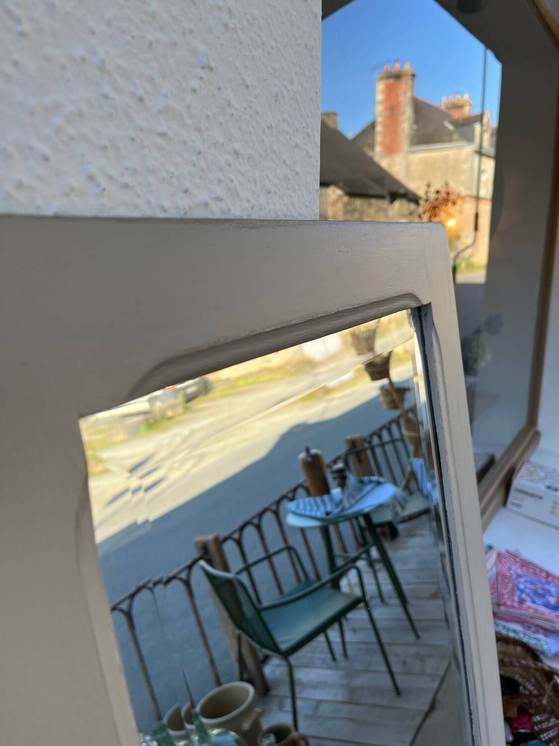 Miroir patiné gris
