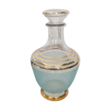 Blue and gold glass decanter