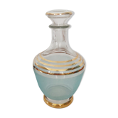 Carafe en verre bleue et dorée