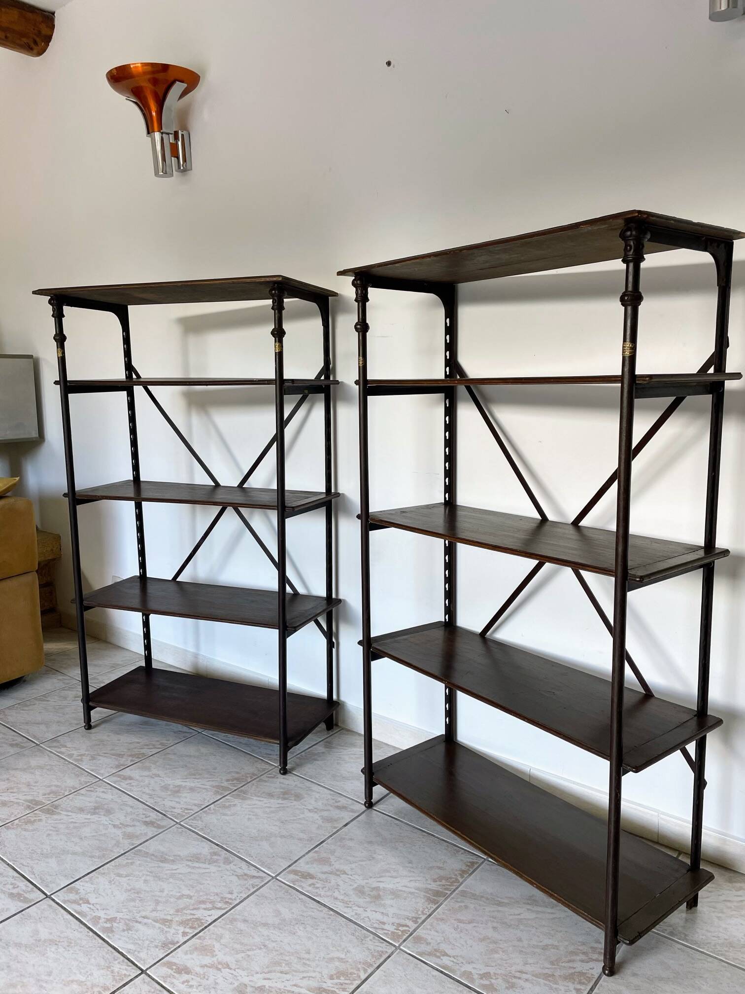 PAIR OF THEODORE SCHERF SHELVES