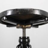 Thonet adjustable bentwood piano stool in black ebony finish, Czechoslovakia 1930s