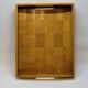 Vintage scandinavian serving tray in marquetry wood