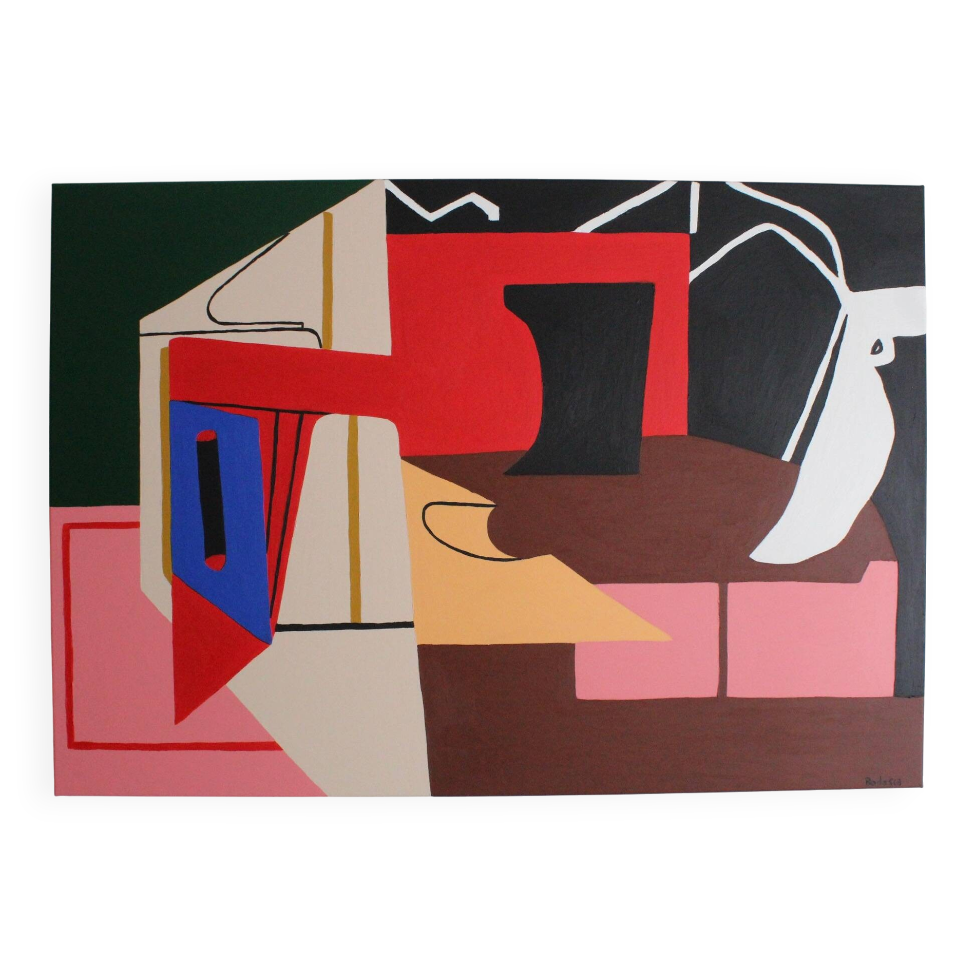 Original stretched canvas painting "chaos" 116x81