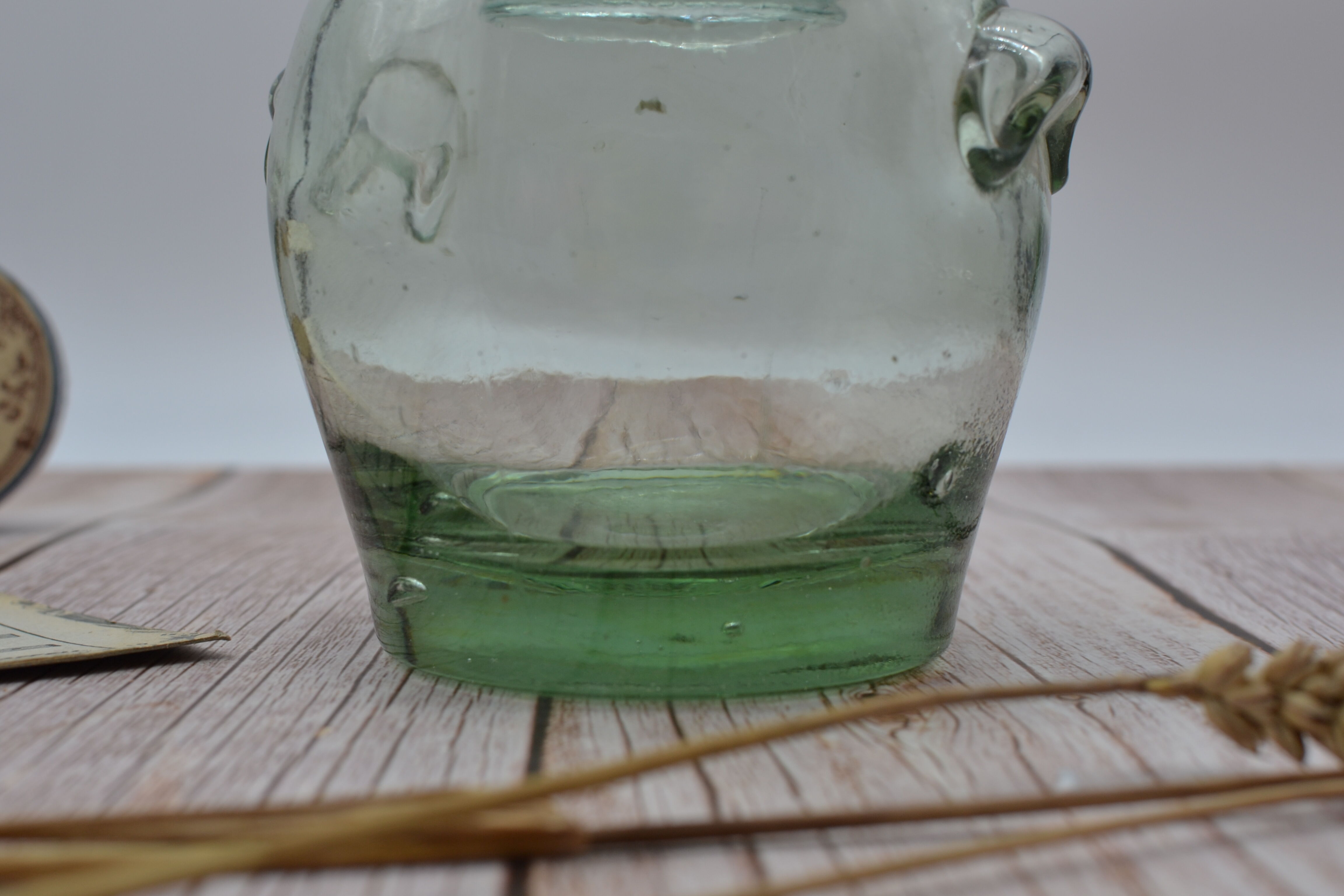 Old jar made of thick glass