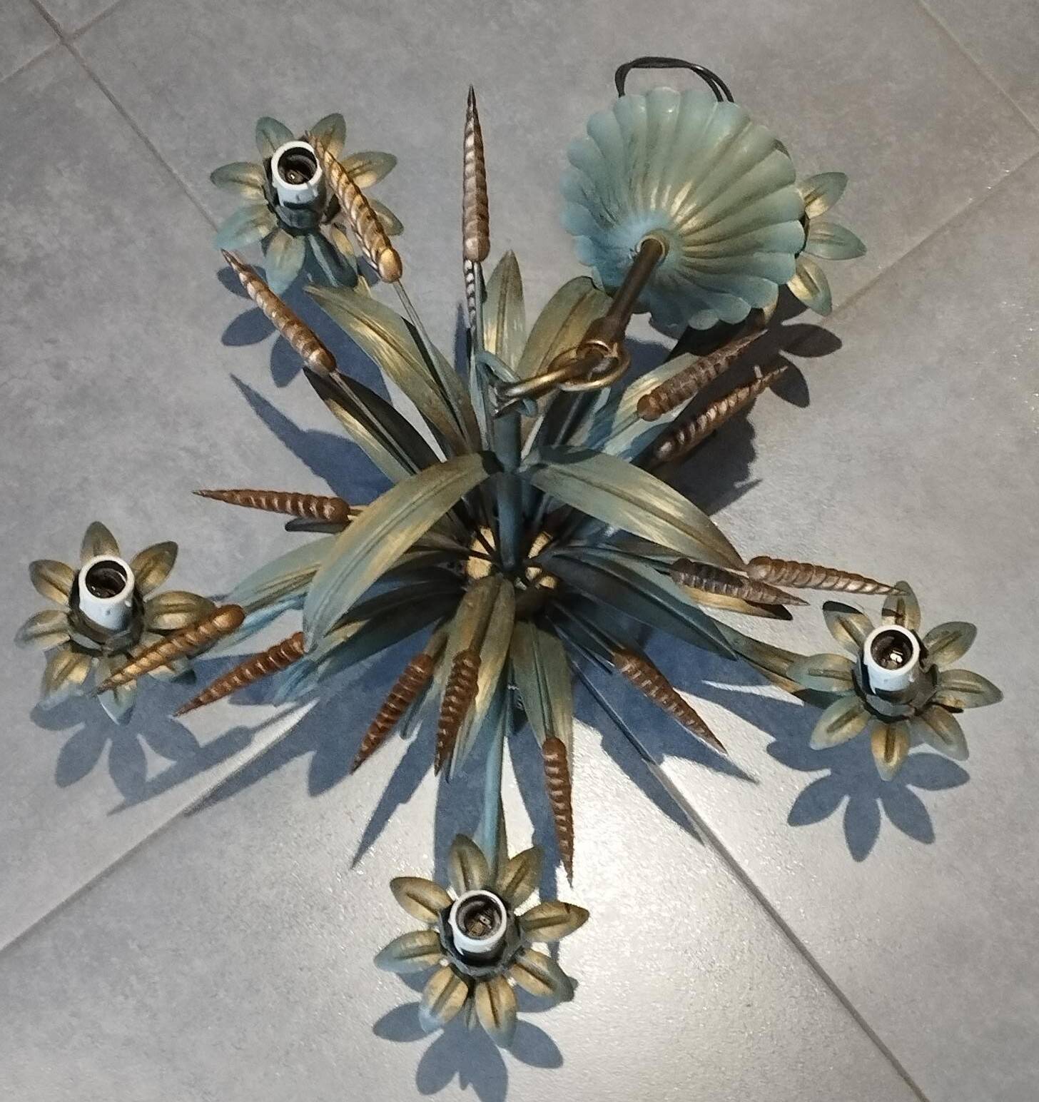 Chandelier, "Wheat Ears" suspension by Masca - circa 1970