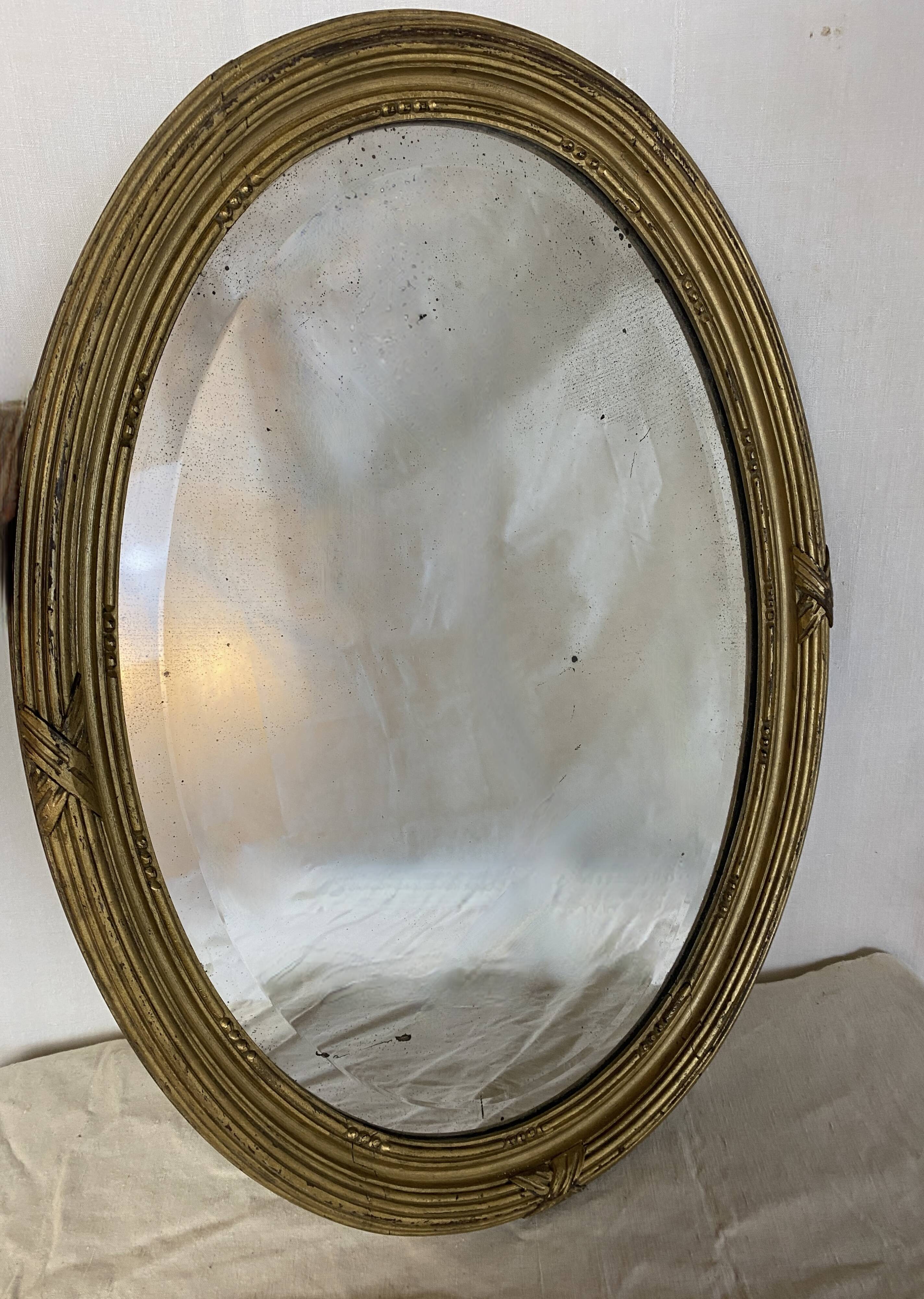 Bevel oval mirror nineteenth