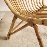 Fauteuil en rotin vintage