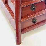 Ancien tabouret de barbier coiffeur chinois 19ème xixème siècle en bois laqué