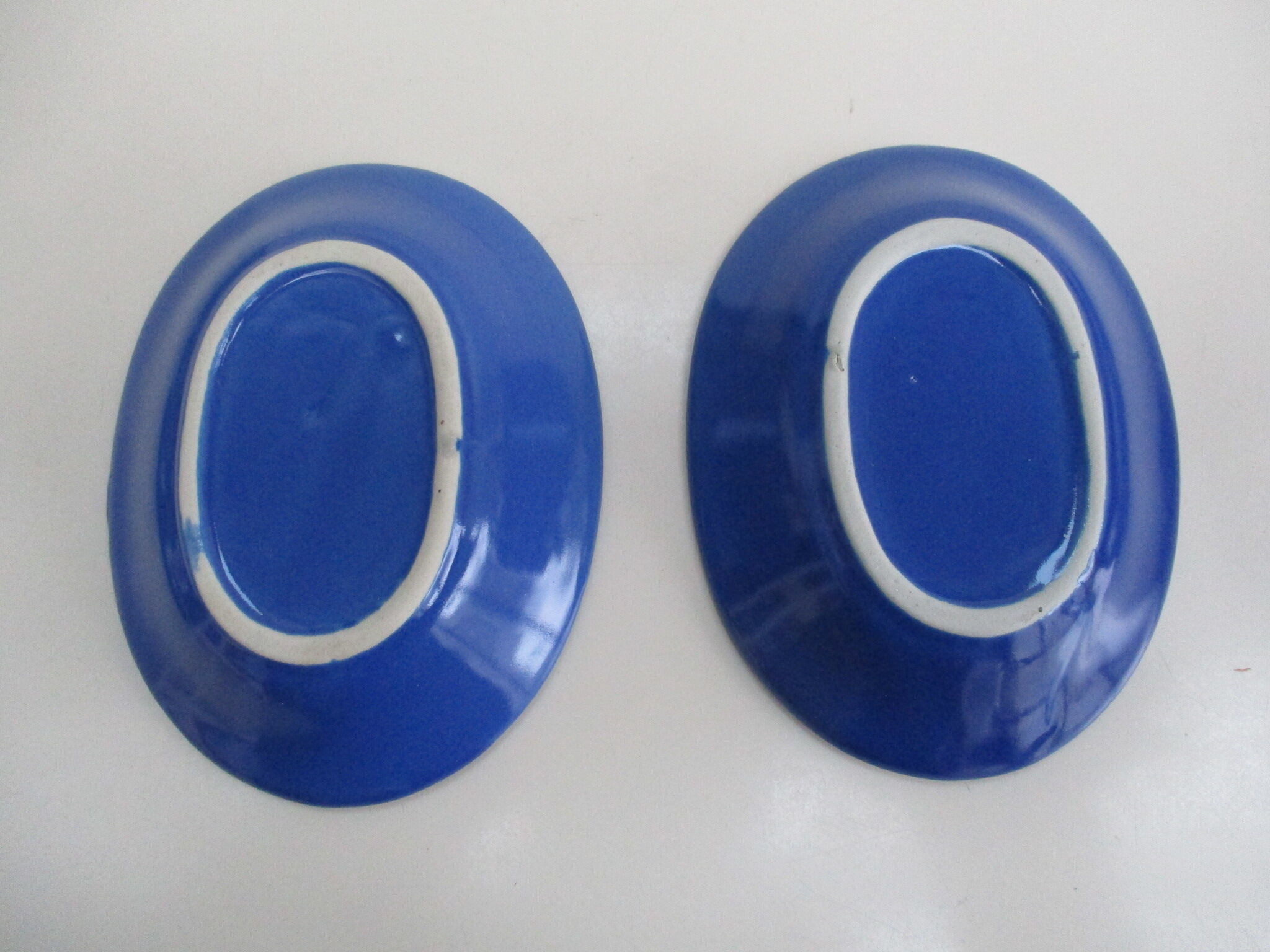 Six Blue Ceramic Cups