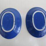 Six Blue Ceramic Cups