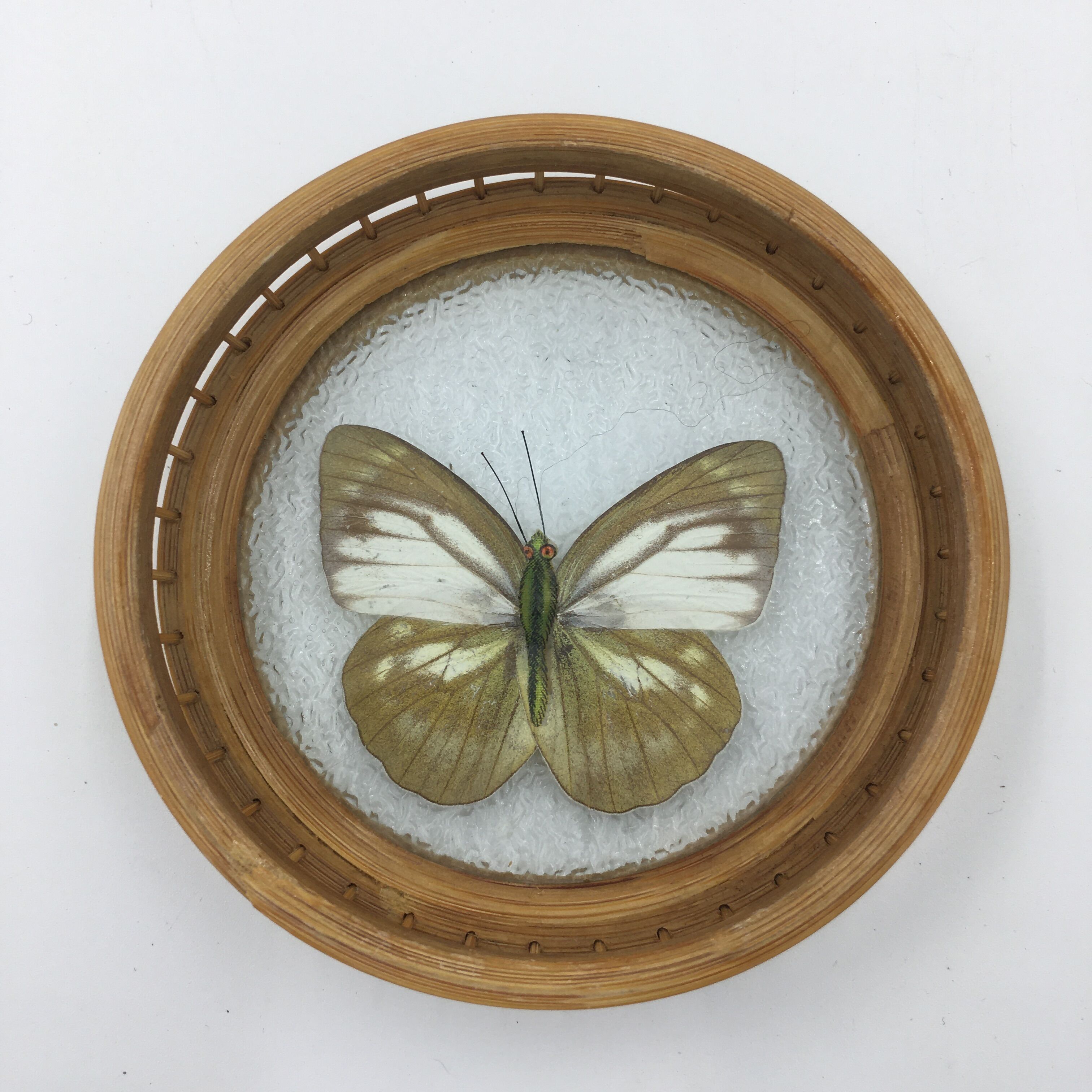 Wicker and butterflies coasters