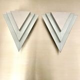 Pair of plexiglass and metal wall lamps, 1980