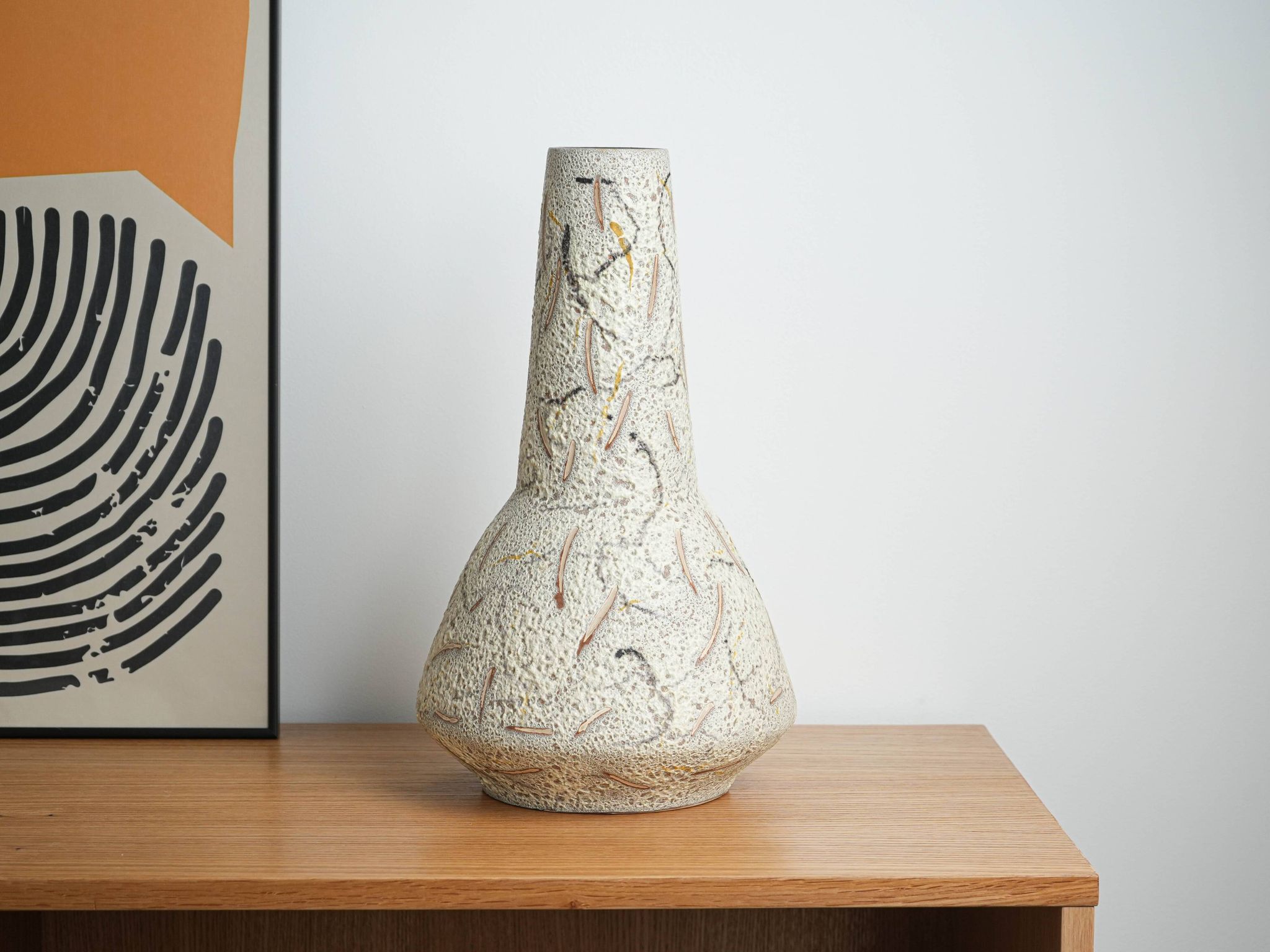 Large ceramic vase with textured glaze, Danish studio pottery, 1970s