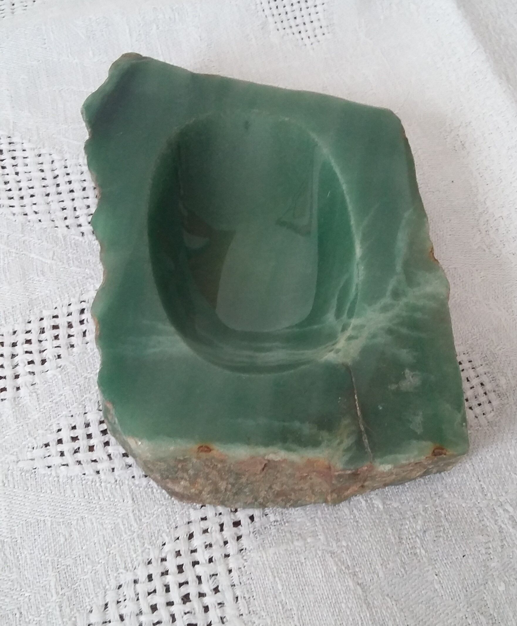 Green marble onyx ashtray