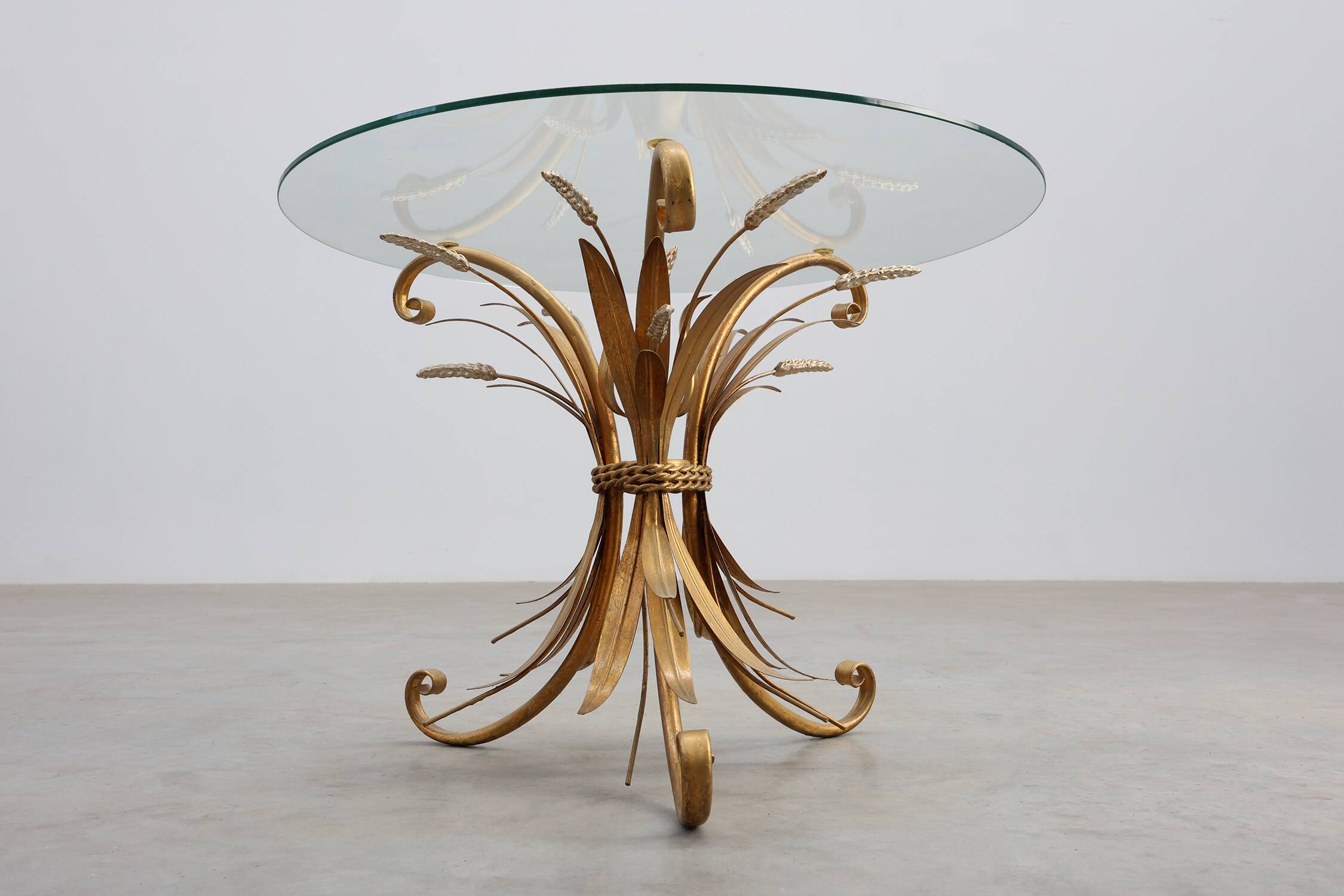 Table basse "Gerbe de blé" de style Coco Chanel, France 1960