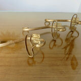 Series of 3 gilded metal hooks 40s 50s