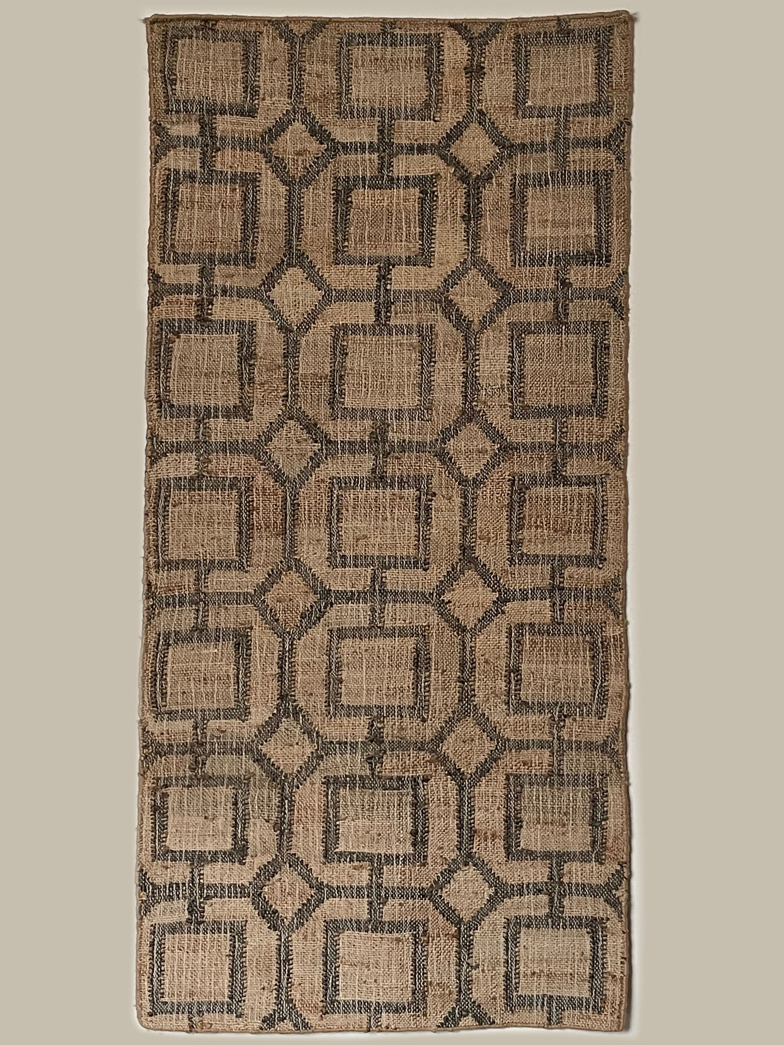 2.5 x 6 ft. - handmade hemp-cotton rug, floor carpet