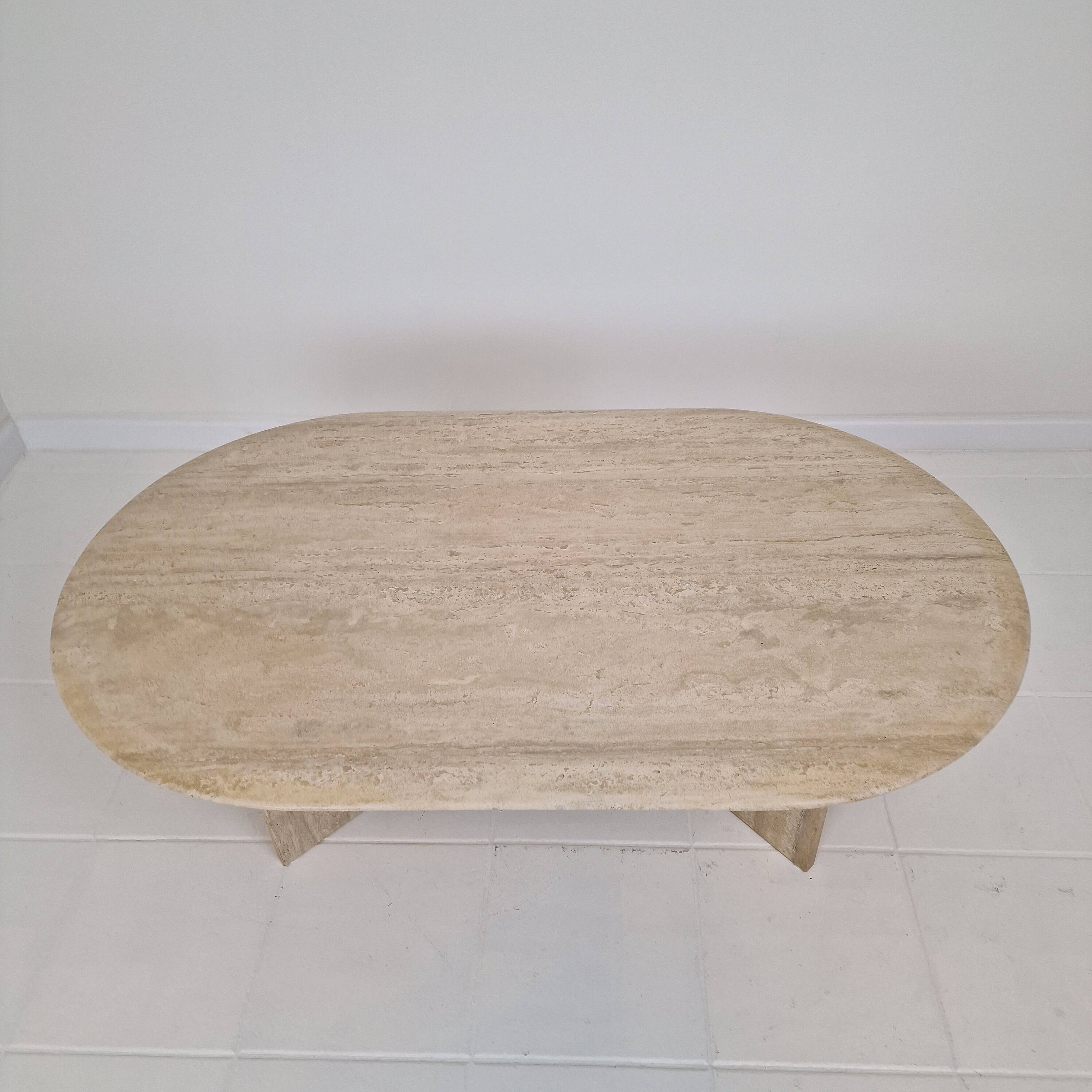 Travertine Coffee or Side Table, Italy 1980s