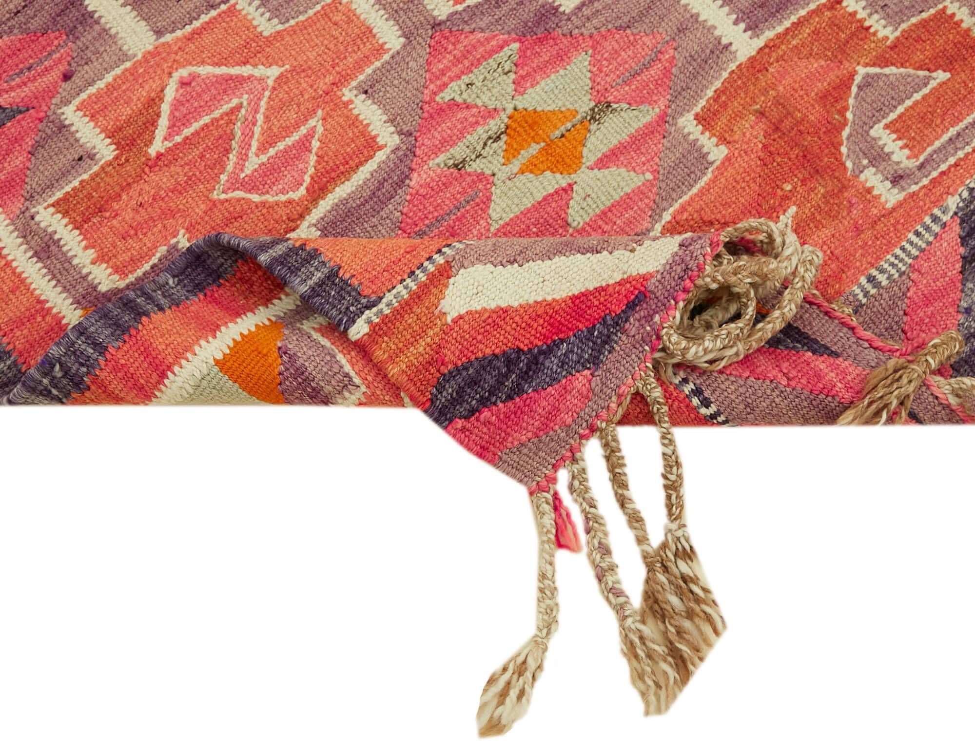 Turkish Handwoven Vintage Herki Kilim 95 cm x 316 cm