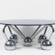 Sputnik Coffee Table in Chromed Metal and Smoked Glass