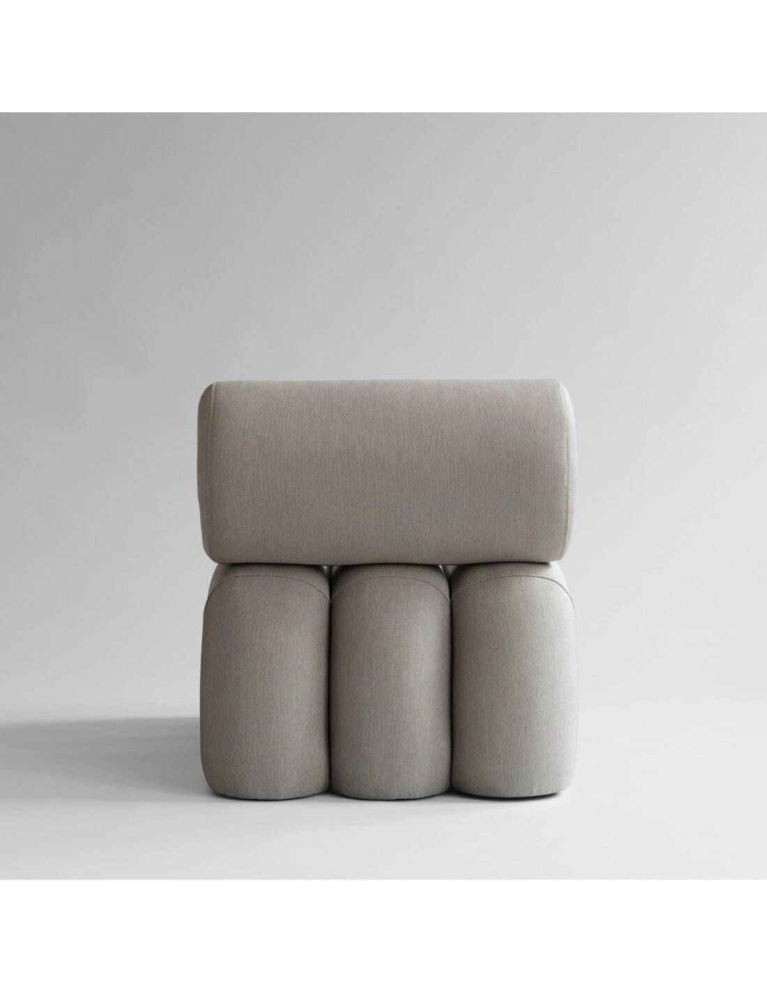 Pair of contemporary armchairs - taupe color - sun-resistant fabric