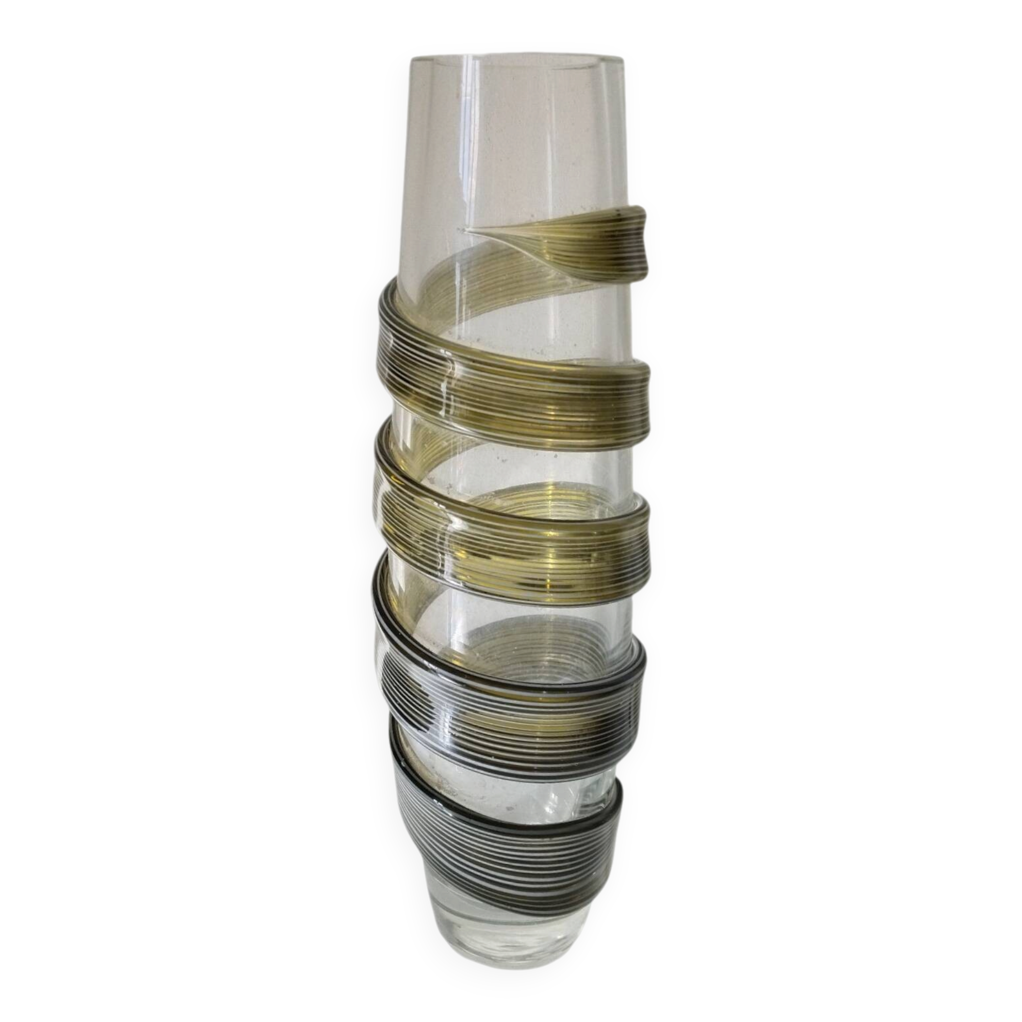 Large vintage blown glass vase in Murano style.