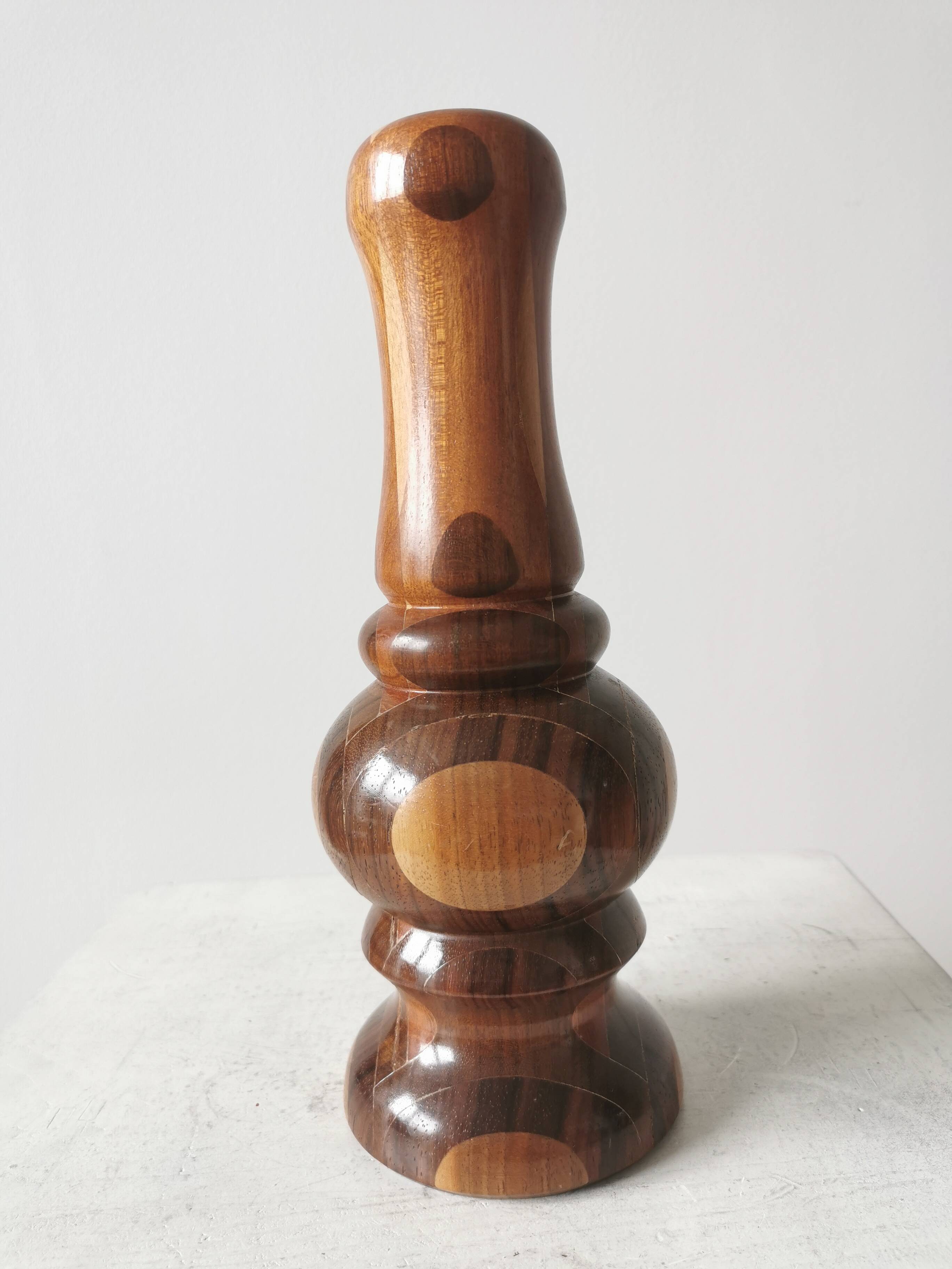 Vintage Wooden Vase: Handcrafted Wood Sculpture, Home Decor