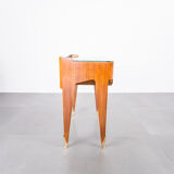 Wooden and brass art deco bedside table 1950
