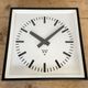 Black Industrial Square Wall Clock from Pragotron, 1970s