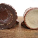 Set of two vintage stoneware pots