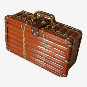 Vintage bamboo suitcase