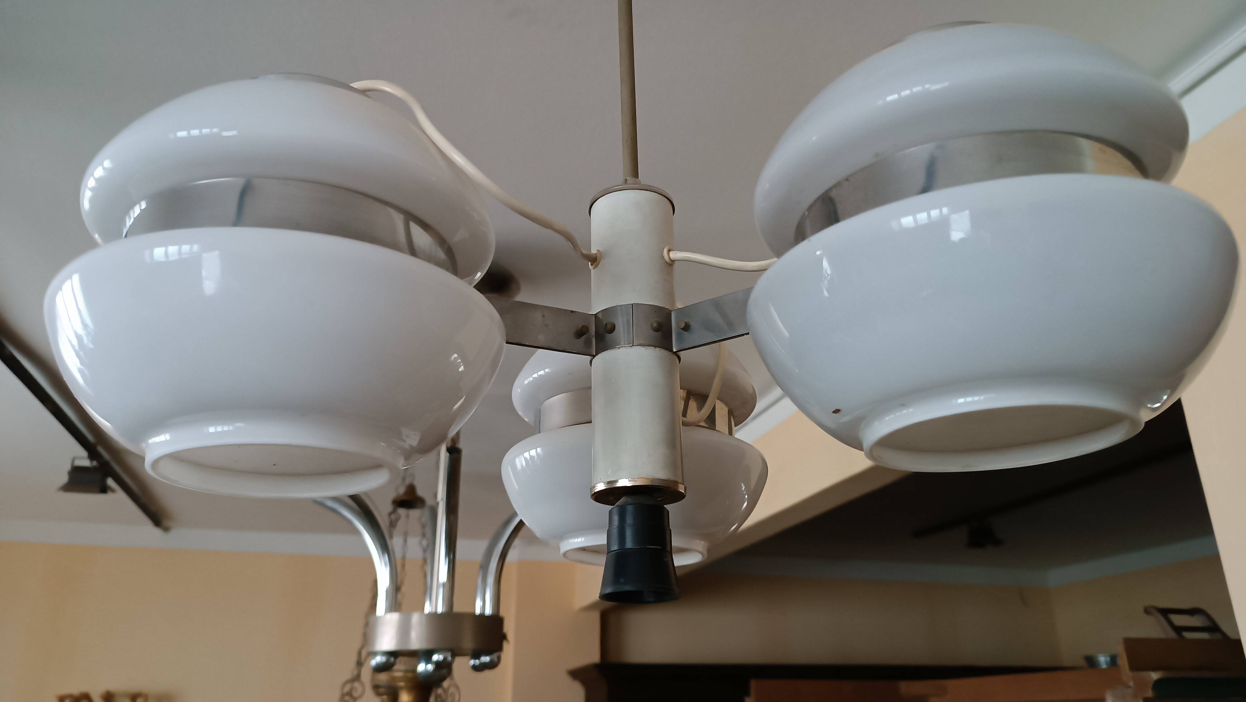 Lustre 4 lumières Gino Sarfatti pour Arteluce, vintage années 60