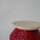 soliflore vase in burgundy and cream braided slip, 1960