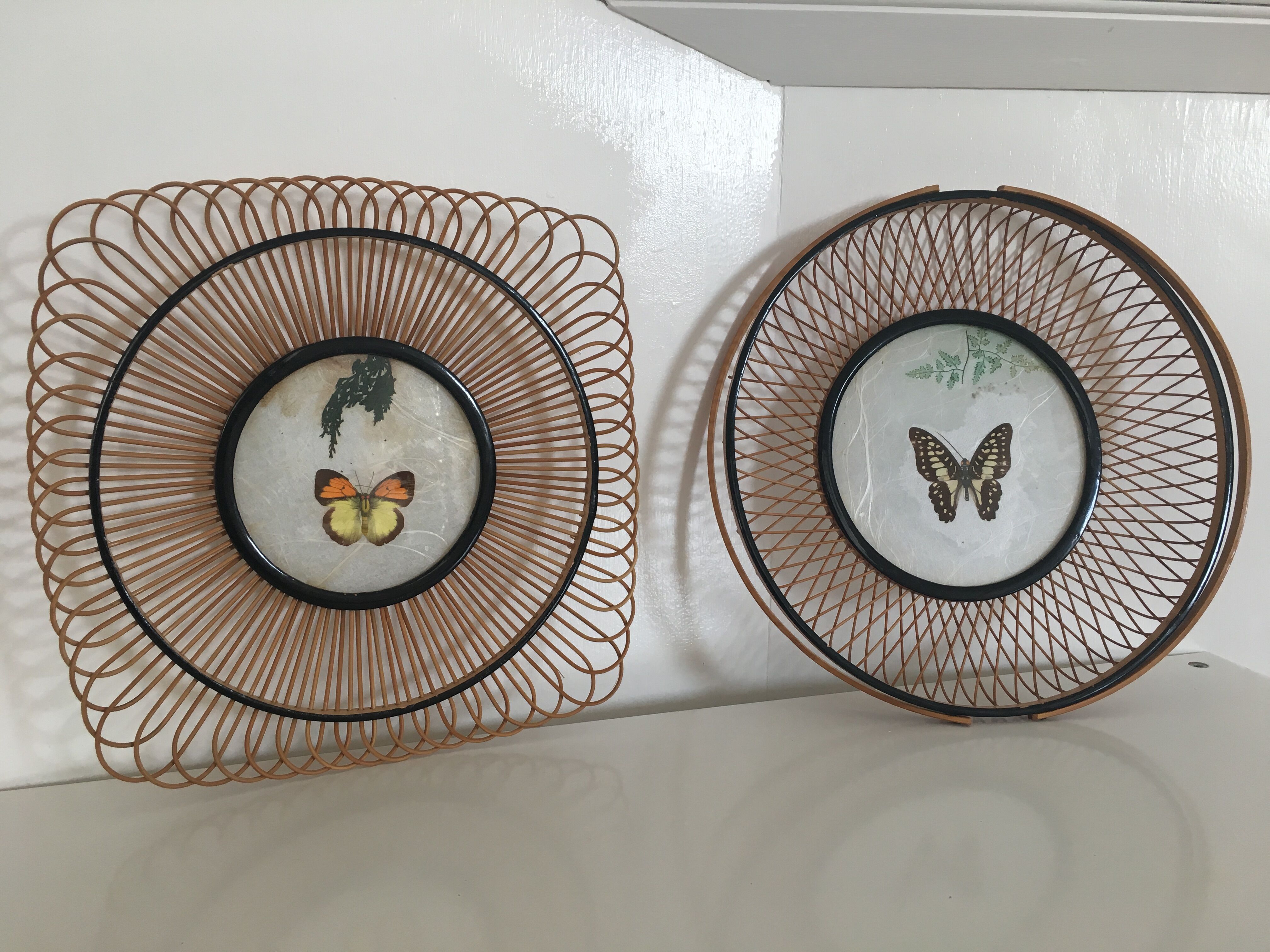 Wicker and butterfly fruit basket