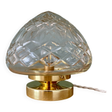Vintage globe table lamp in chiseled glass