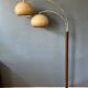 Mid-Century Dijkstra double arc floor lamp with mushroom shade