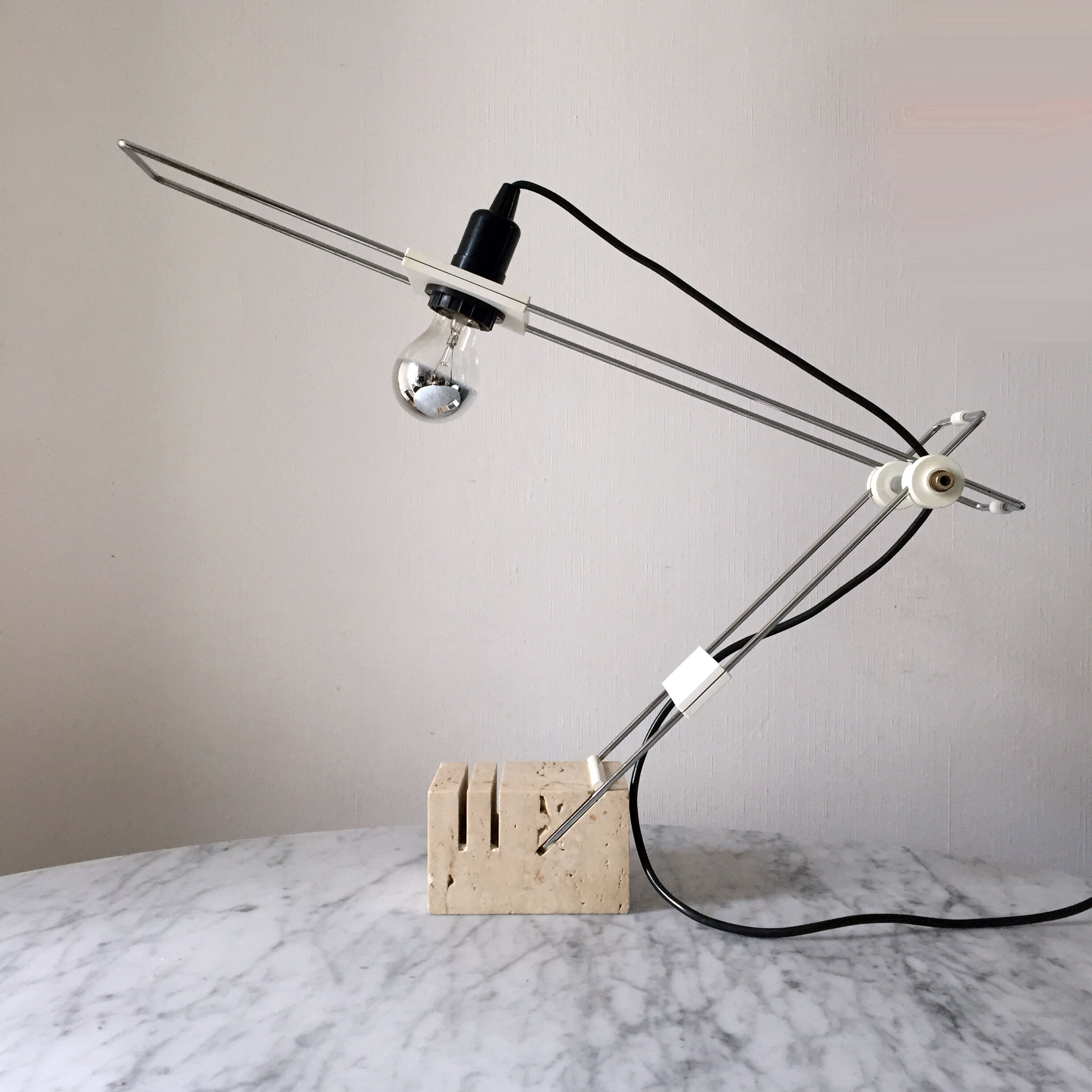 Lampe en travertin par Fratelli Mannelli, Italie, 1970