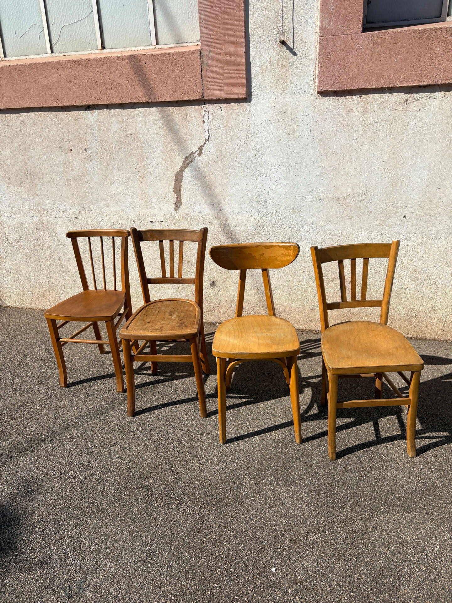 Set of 4 yellow bistro chairs