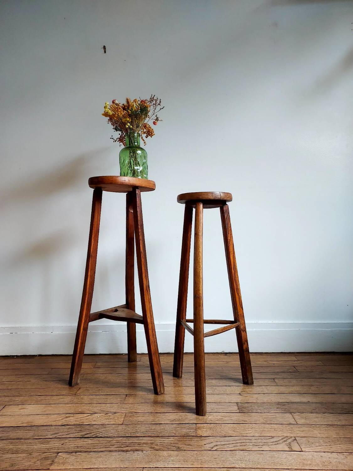 Rustic wooden stool
