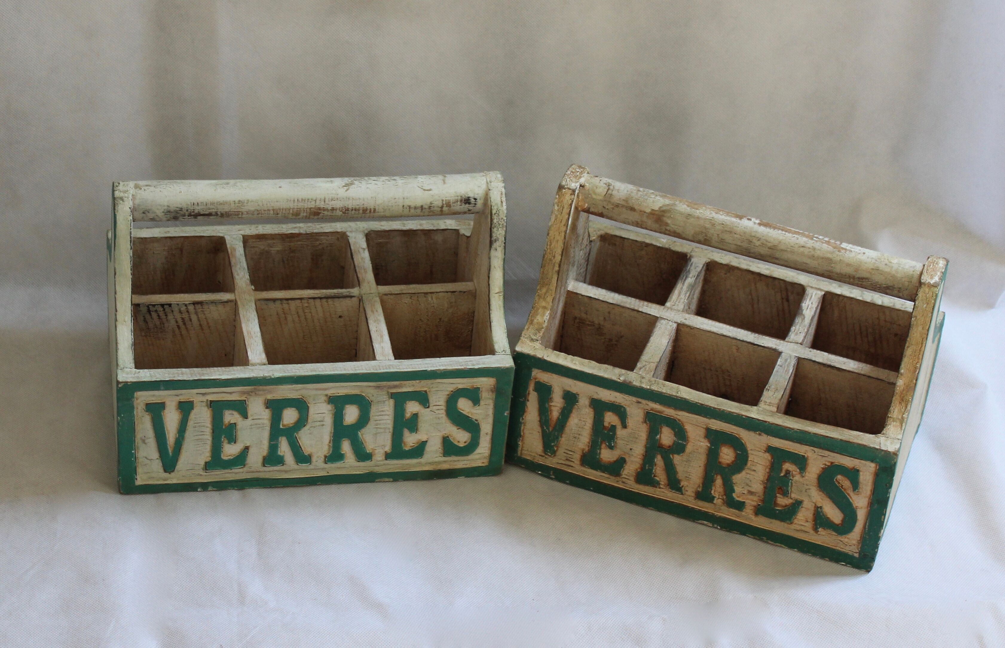 Lot of vintage wooden door-glass