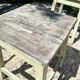 Garden bench in iron and wood and these 2 wooden stools