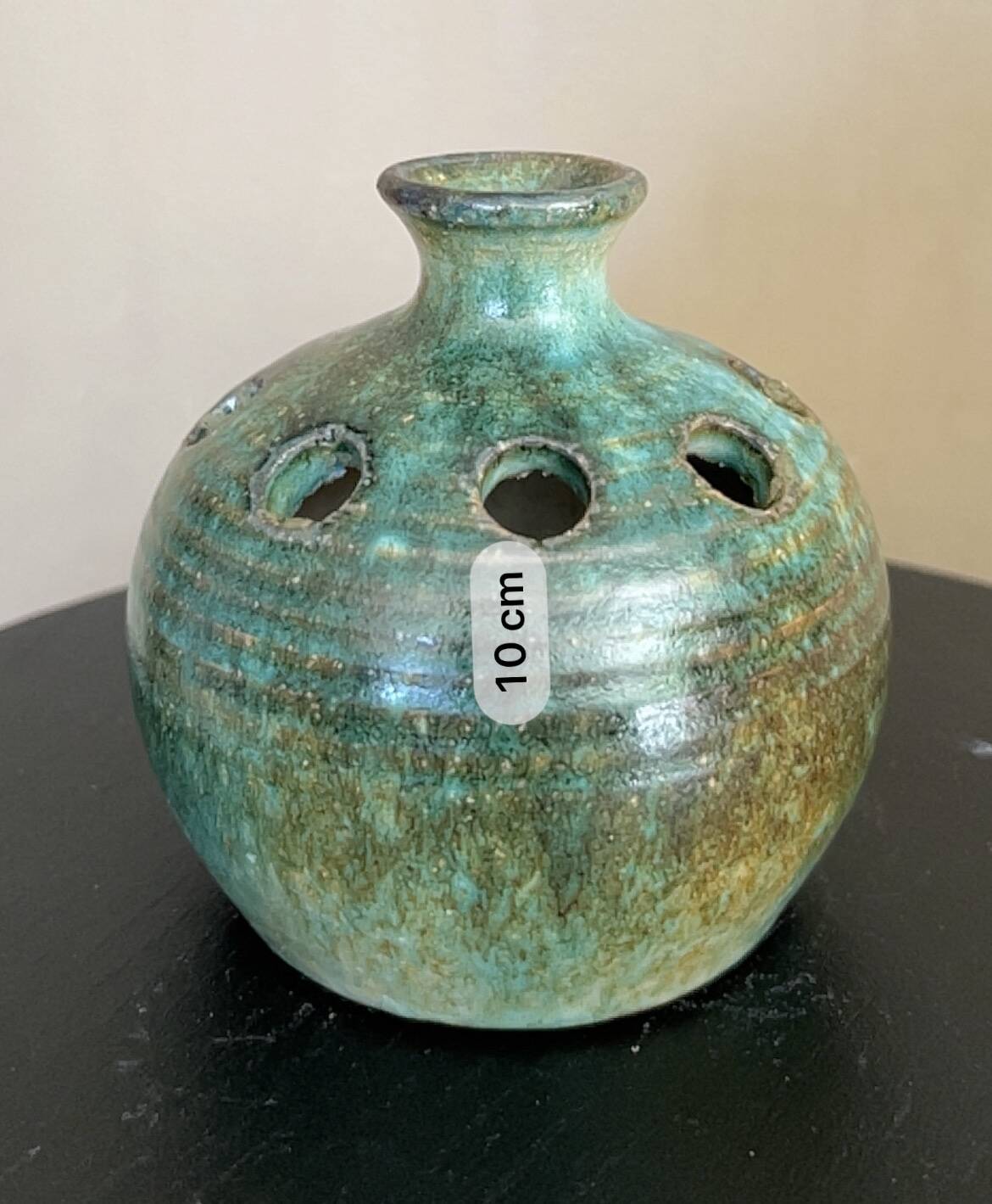 Vintage green/blue flower spike vase