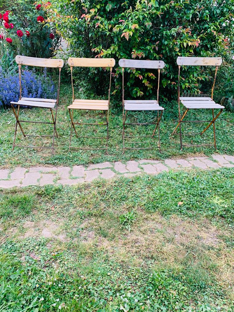 Set of 4 folding garden chairs