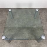 Ligne Roset coffee table, glass, postmodern design, 80s